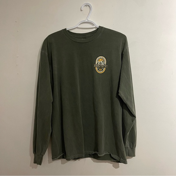 Banff Olive Long Sleeve Men's Tee - Picture 2 of 6
